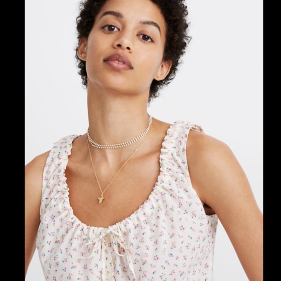 MADEWELL🌸🌸Shirred drawstring tank top various Sz - Picture 2 of 10